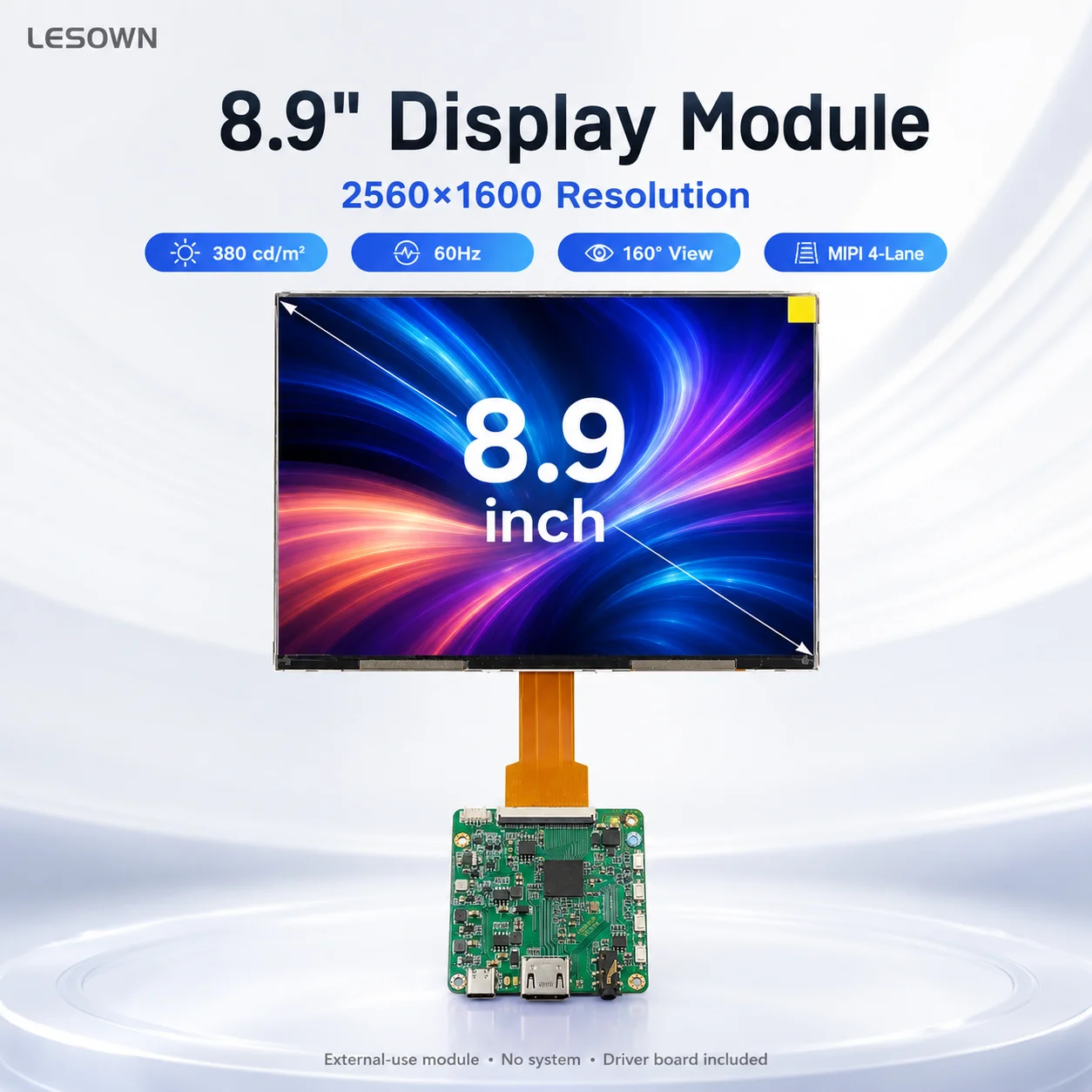 LESOWN 2560x1600 Resolution Matrix Ready-to-Run 8.9" Display Kit with HDMI Interface