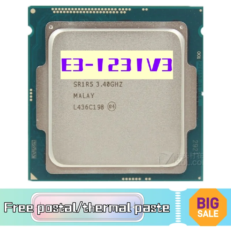 Used Xeon E3-1231 v3 E3 1231 v3 E3 1231v3 3.3 GHz 8M 80W LGA 1150