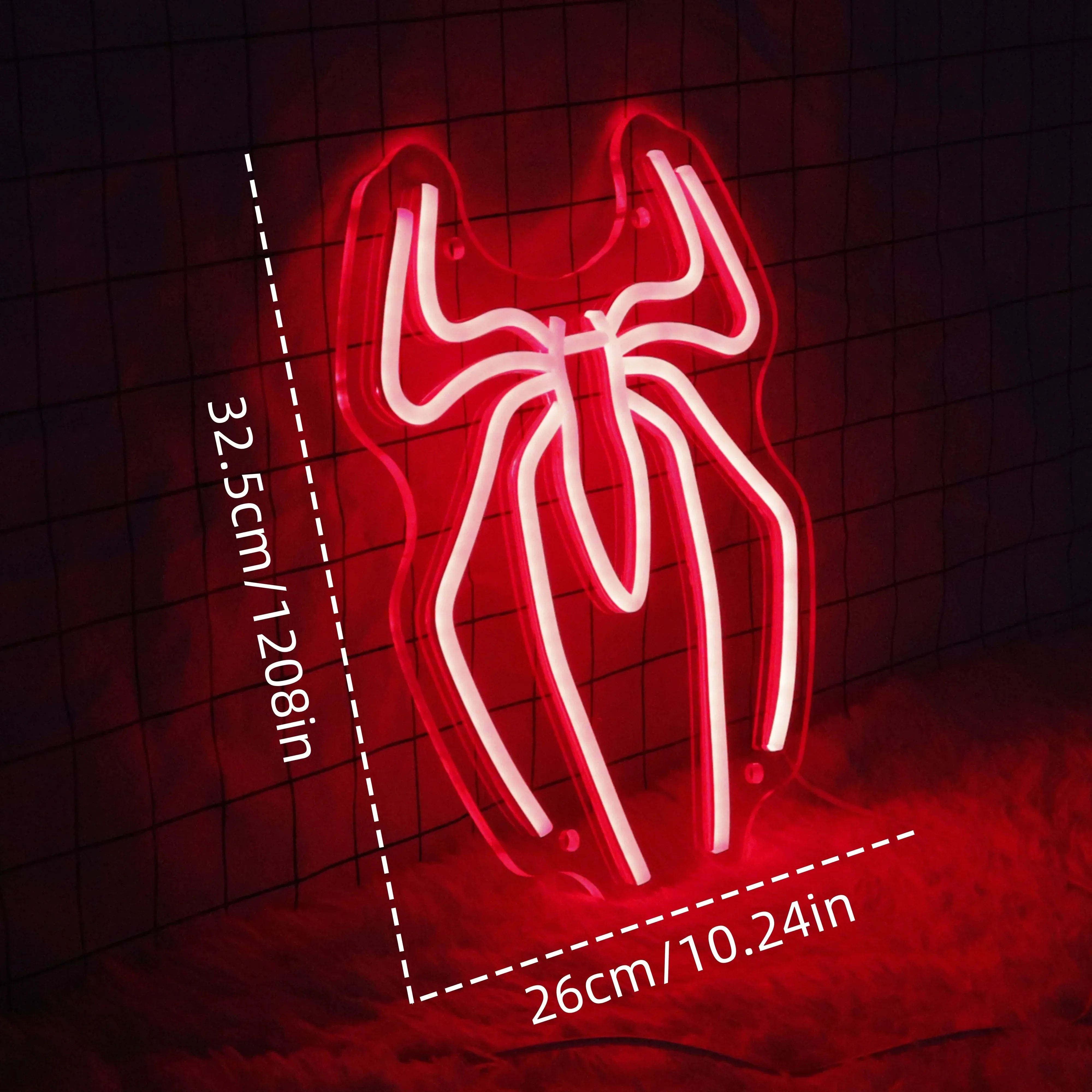 Spider Anime Neon Sign Led Light Up Sign,Neon Signs For Game Room Man Cave Bar Kids Bedroom Wall Decor Fun Birthday Gift