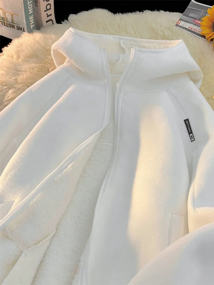 

Мужской кардиган-толстовка с капюшоном из утолщенного флиса, зимний повседневный, на молнии, удобный, свободного кроя, модная верхняя одежда