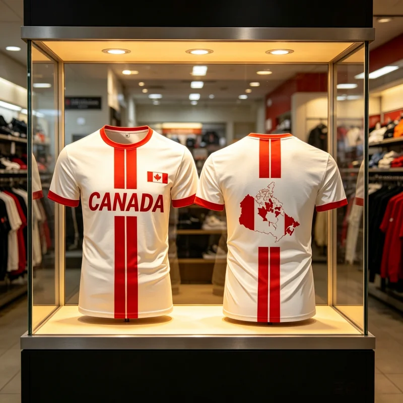 3D printed maple leaf themed football shirt suitable for Canadian fans, sports training casual T-shirt for fans