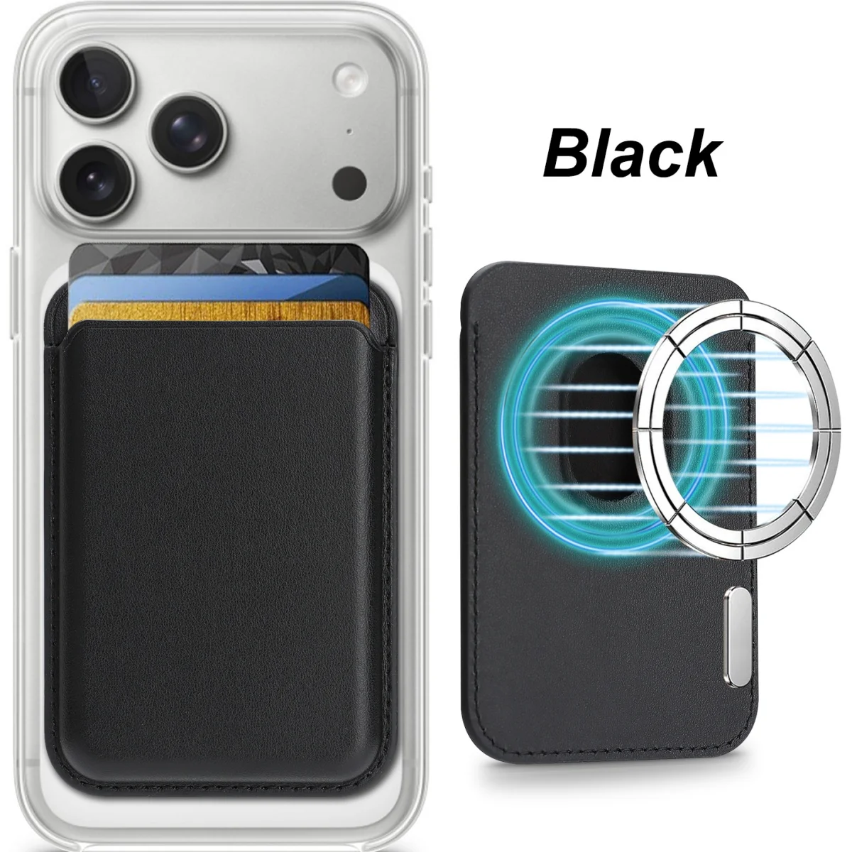 Leder-Brieftasche Kartenhalter Hülle für Mobiltelefone iPhone 18 17 16 15 14 13 12 11 Pro Max Samsung S26 S25 S24 für MagSafe-kompatibel – Detail 8