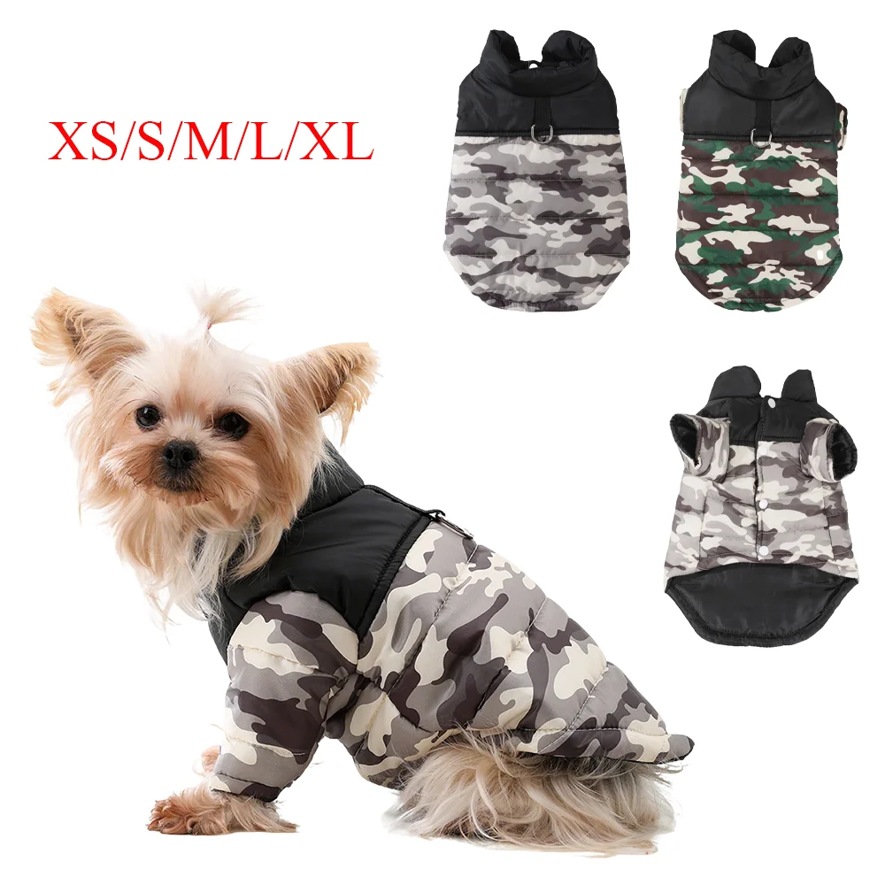 Wasserdichte Hundekleidung, winddichter Haustiermantel für kleine und mittelgroße Hunde, Katzen-Winterjacke aus warmem Fleece, Welpenjacke, Chihuahua-Tarnoutfit