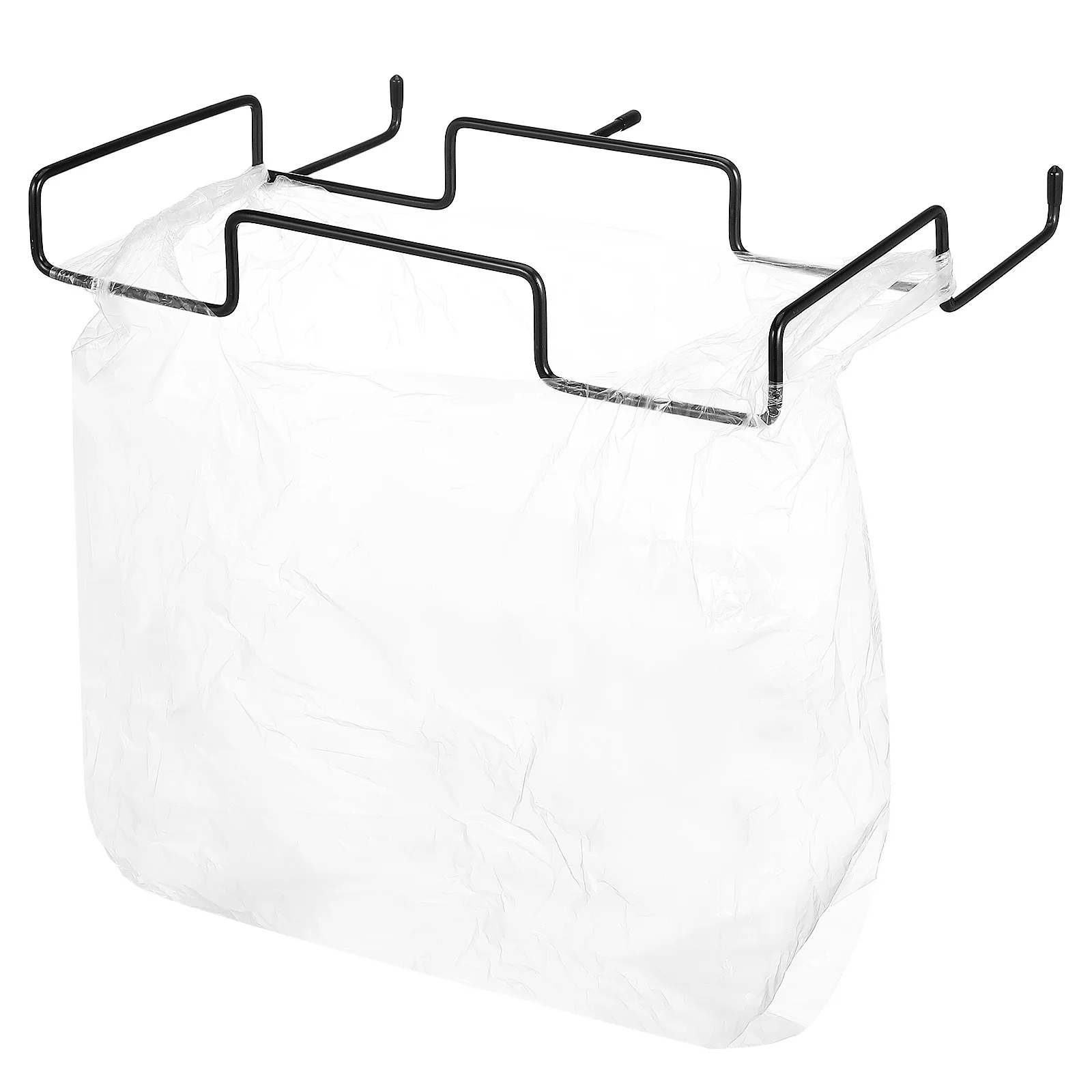 

Trash Bag Holder Outdoor Portable Metal Garbage Rack Hanging Organizer for Kitchen Cabinets Camping and Bbq Grocery Bag Holder