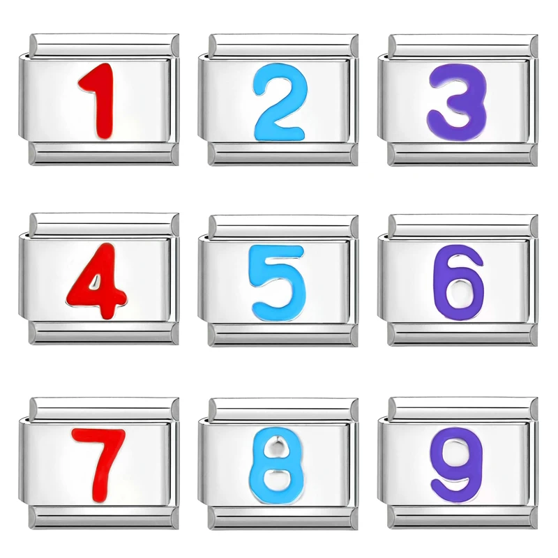 جديد Y2K 1-9 أرقام سلسلة النساء الرجال سحر ربط صالح 9 مللي متر الفولاذ المقاوم للصدأ الإيطالية سوار صنع DIY بها بنفسك مجوهرات هدايا #1