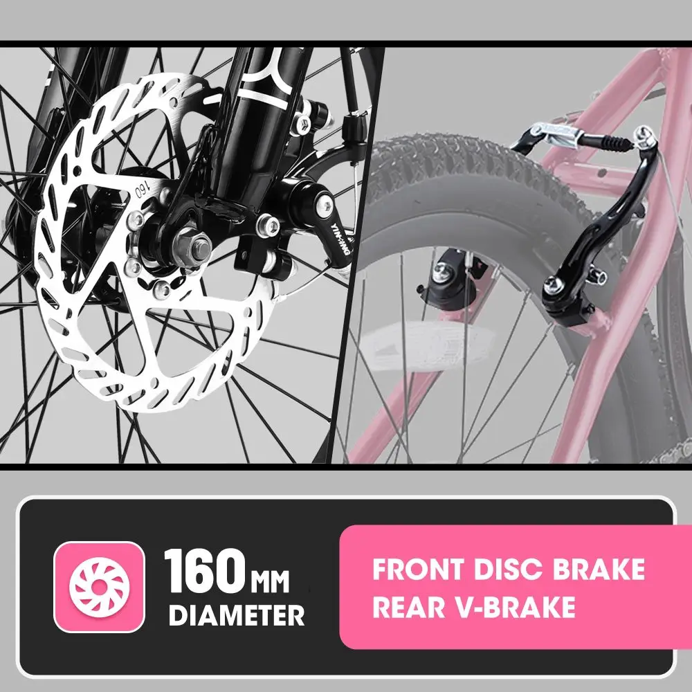 S20101 20 Polegada bicicleta infantil, meninos meninas mountain bike idades 8-12, 7 velocidades adolescentes crianças bicicletas, disco de suspensão dianteira b