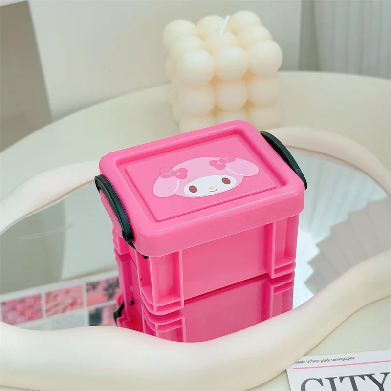 Sanrio Hello Kitty boîte de rangement de ruban de compte à main boîte de papeterie de dessin animé Mini boîte de rangement de bureau petite boîte carrée cadeaux pour fille