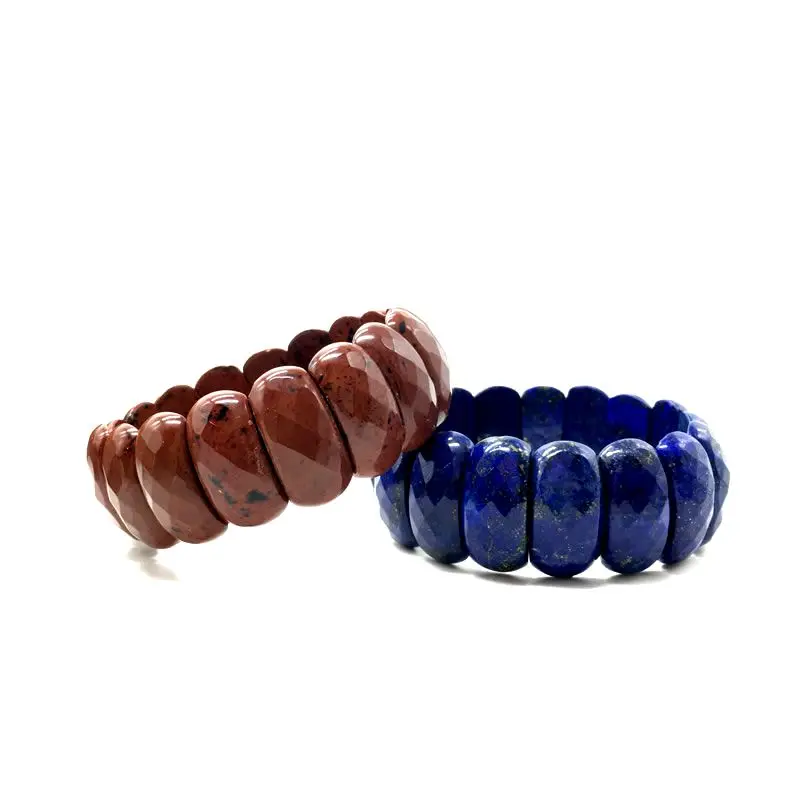 Neues 12X24MM Natürliches Lapis Lazuli Tigerauge Achat Kristall Elastisches Armband für Männer und Frauen Strand Party Charm Mode Schmuck – Detail 5