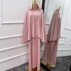 Ramadan Muslim Abaya Khimar Prayer Garment Eid Hooed Dress Burqa Gowns Islam Arabic Overhead Set Modest Clothing Robe Vestidos