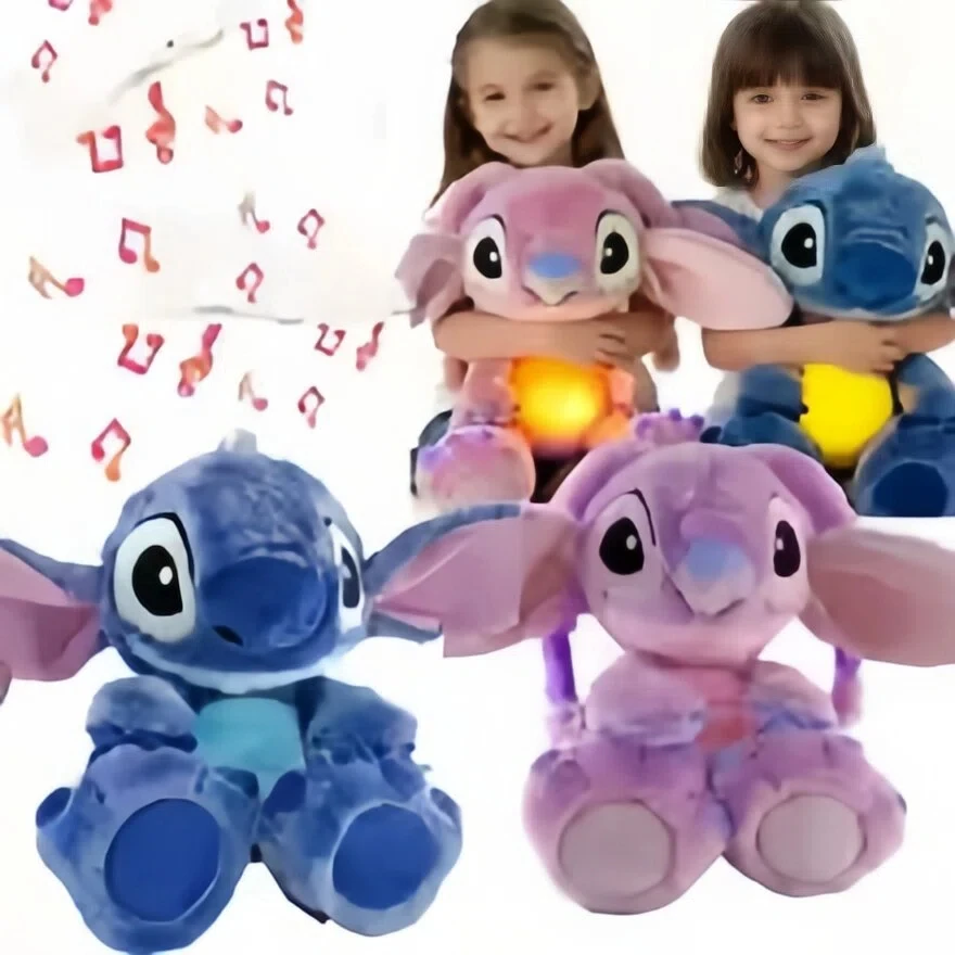 

Disney Plush Toy 30cm Lilo&Stitch Plush Doll Breath Child Kawaii Soothes Toy Anime Baby Music Light Sleep Toys Christmas Present