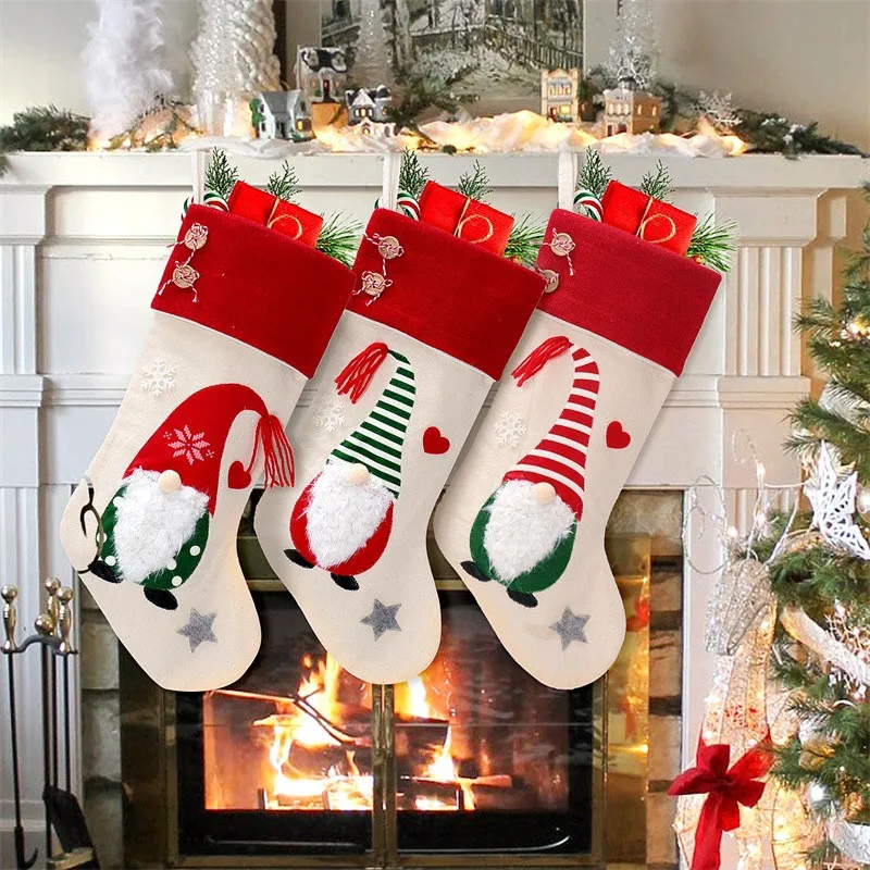 

2024 New Christmas Decoration Faceless Doll Christmas Socks Pendant Santa Claus Children'S Christmas Gift Bag