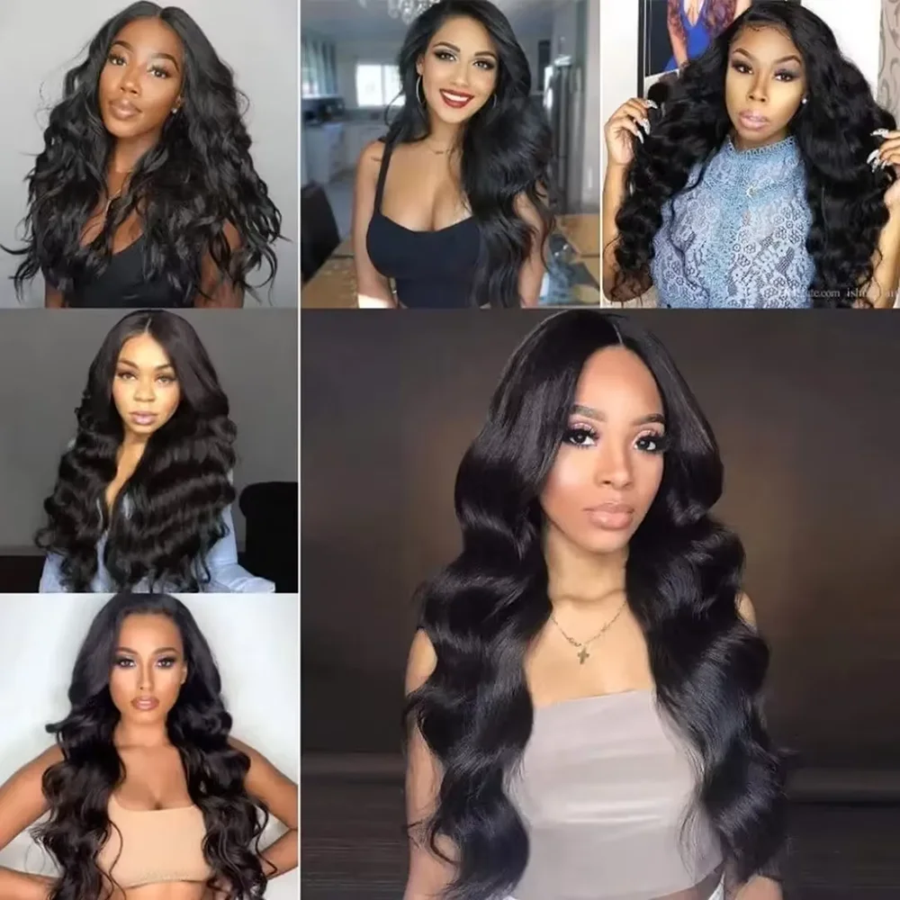 V-Part-Perücke, Echthaar, Body Wave, für Damen, 220 Dichte, zum Anziehen, natürlich gefärbt, Upgrade, 28-32 Zoll, V-Part-Perücken, maschinell gefertigt, Echthaar – Detail 4
