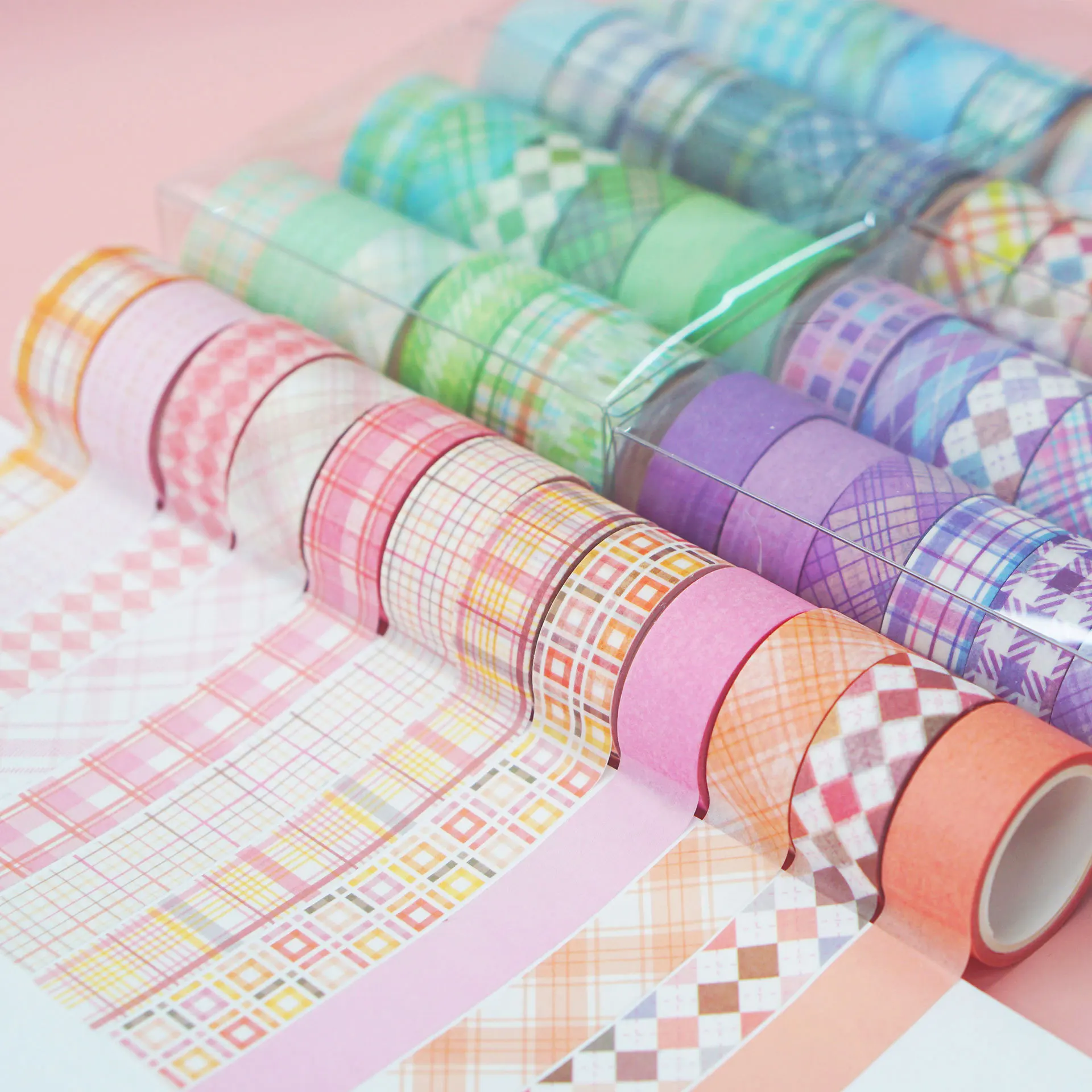 

Ins Style Plaid Washi Tape Pack Box Set 3m Length Checkered Decorative Masking Tape for Journal Planner Sticker DIY Project
