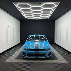 Five Grid Car Detailing Workshop Hexagon LED Light 6500K 110V-220V Honeycomb Splicing Ceiling Light Tubes