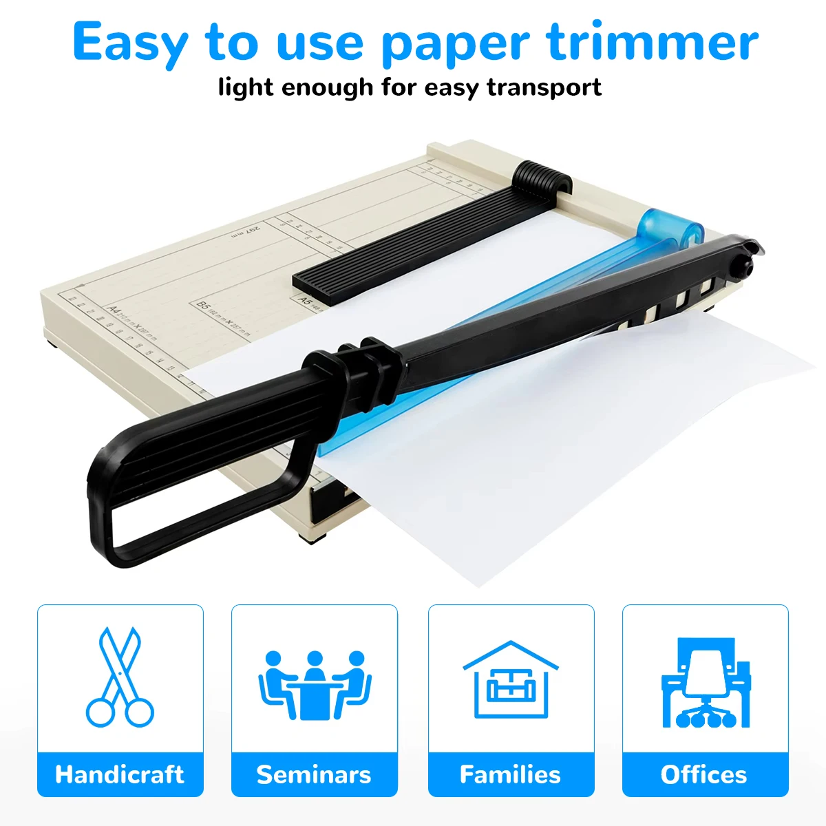B7-A4 Manual Detachable Paper Cutter Office Supplies Multi-Functional Cutting Machine Photo Trimming Tool with Stripping Press