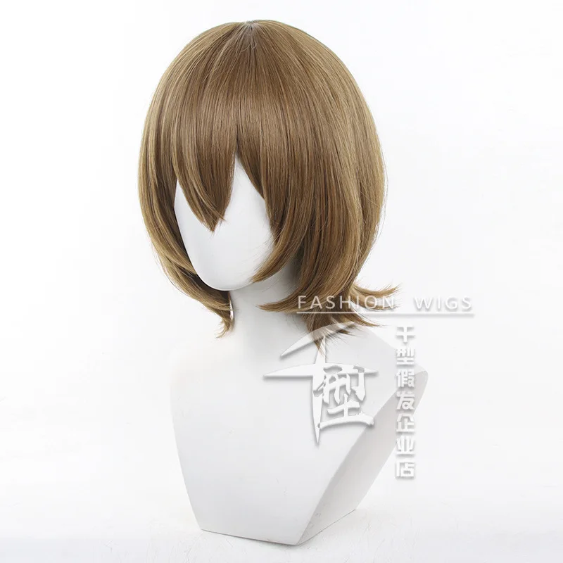 Akechi goro cosplay perucas 35cm curto feminino meninas p5 goro akechi cosplay cabelo sintético resistente ao calor + boné peruca grátis