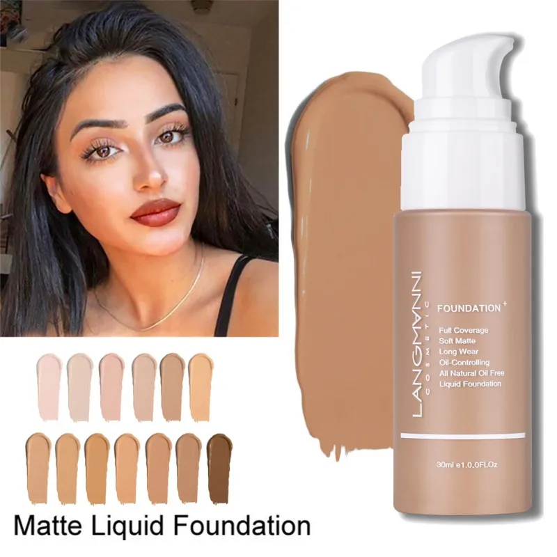 Base líquida de 30ml, resistente al agua, de larga duración, mate, hidratante, iluminador, crema correctora, Base de cobertura completa, maquillaje cosmético