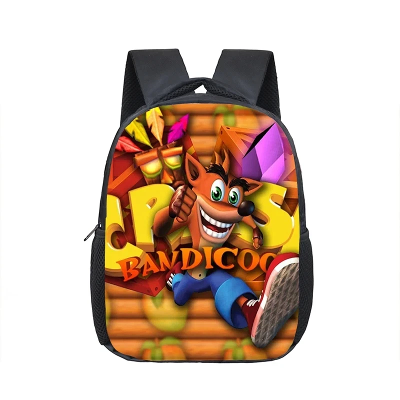 12 inch Game Crash Bandicoot Kindergarten Infantile Small Backpack for Kids Baby Cartoon School Bags Children Gift