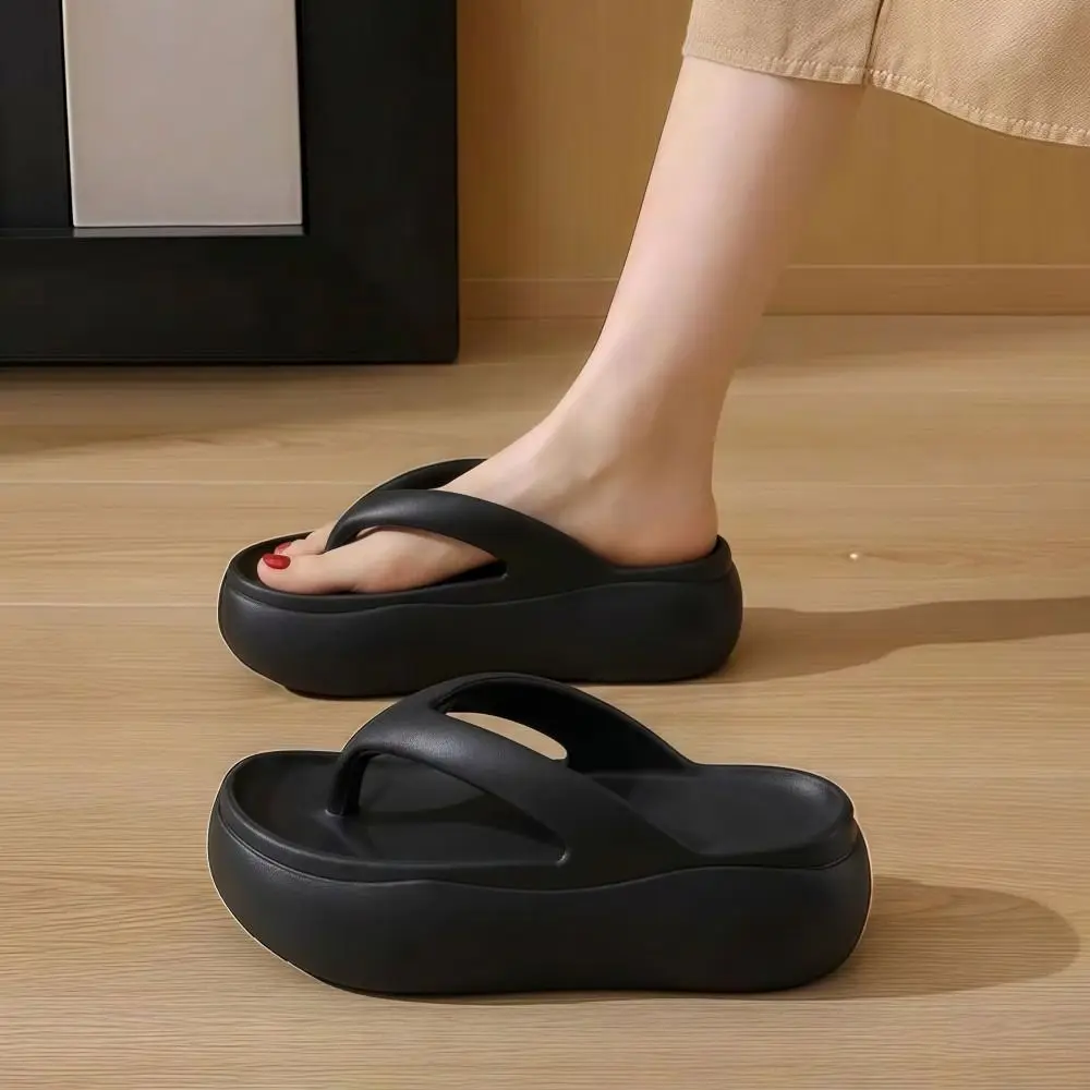 Height-increasing Platform Slippers 5CM EVA Soft Sole Beach Sandals Anti-odor Lightweight Women's Flip Flops Indoor Outdoor