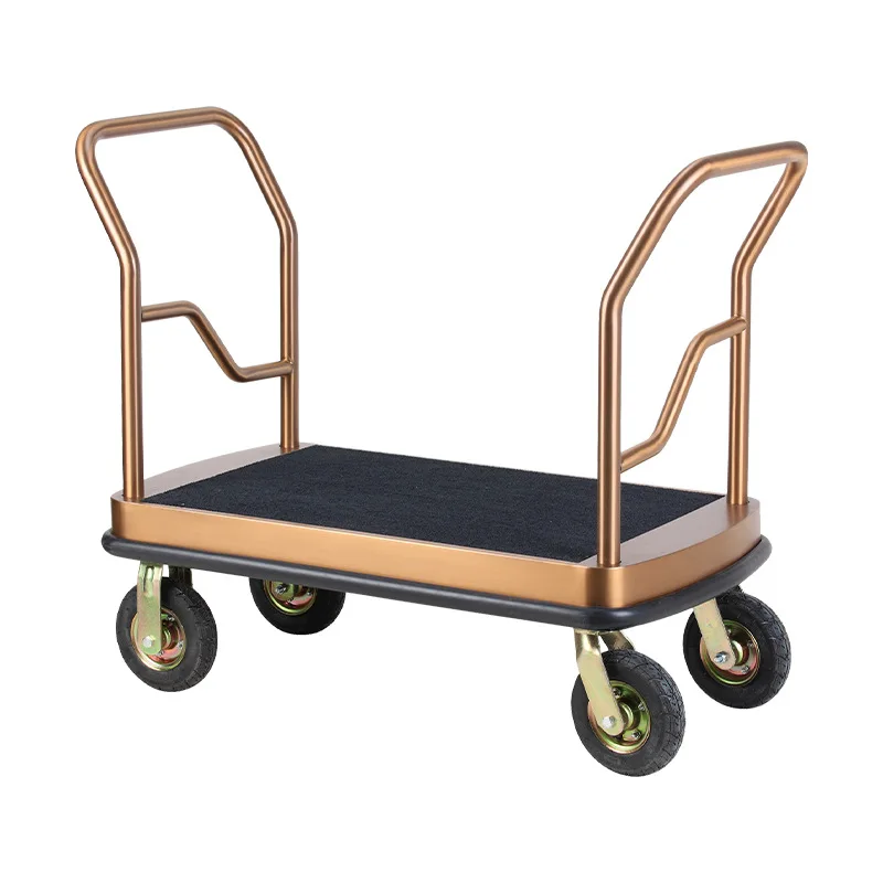 Hotel luggage cart Lobby luggage cart Stainless steel trolley Luggage trolley Concierge silent wheel thickened