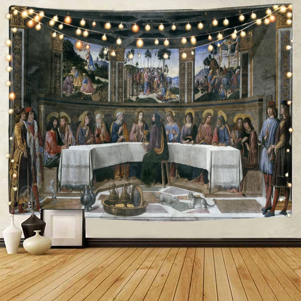 Letztes Abendessen Bibel Geschichte Hintergrund Dekoration Tapisserie Jesus Meditation Jesus Geschichte Hintergrund Dekoration Tapisserie