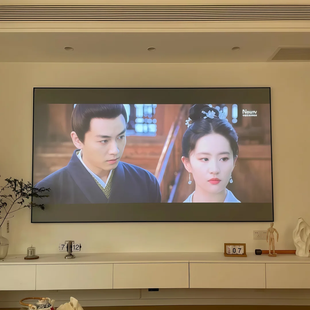 120-дюймовый гибкий экран проектора Френеля 8K с фиксированной рамкой, проекционный настенный антисвет в 3 направлениях