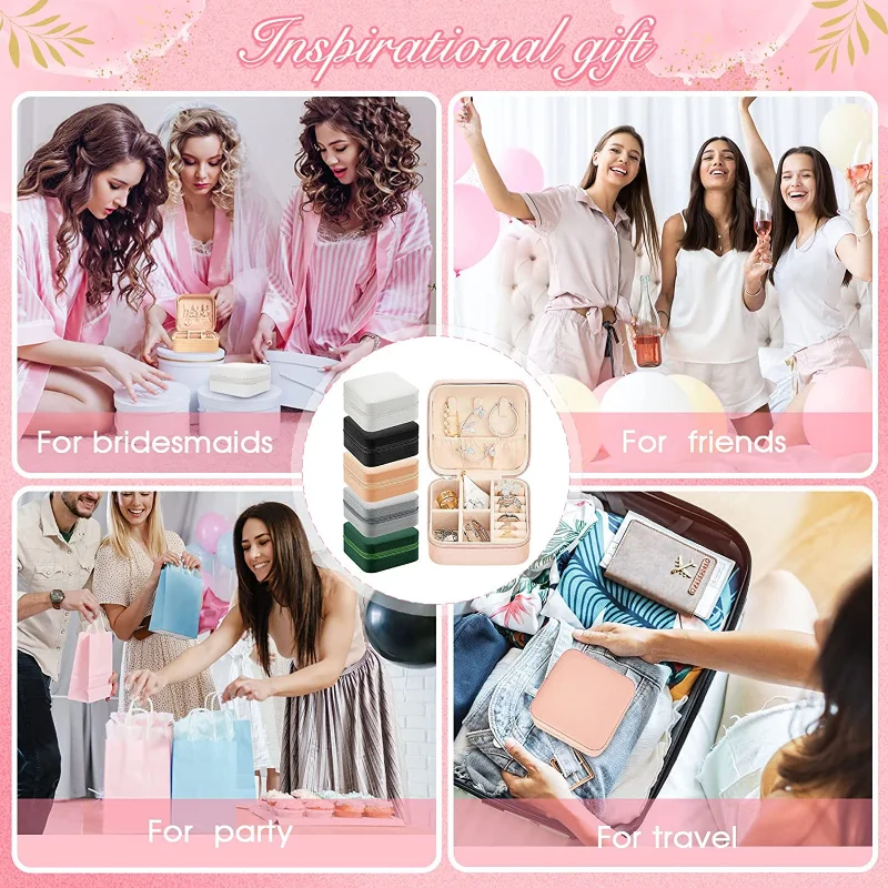 Portable Mini Jewelry Storage Box Travel Organizer Jewelry Case Leather Storage Earrings Necklace Ring Jewelry Organizer Display