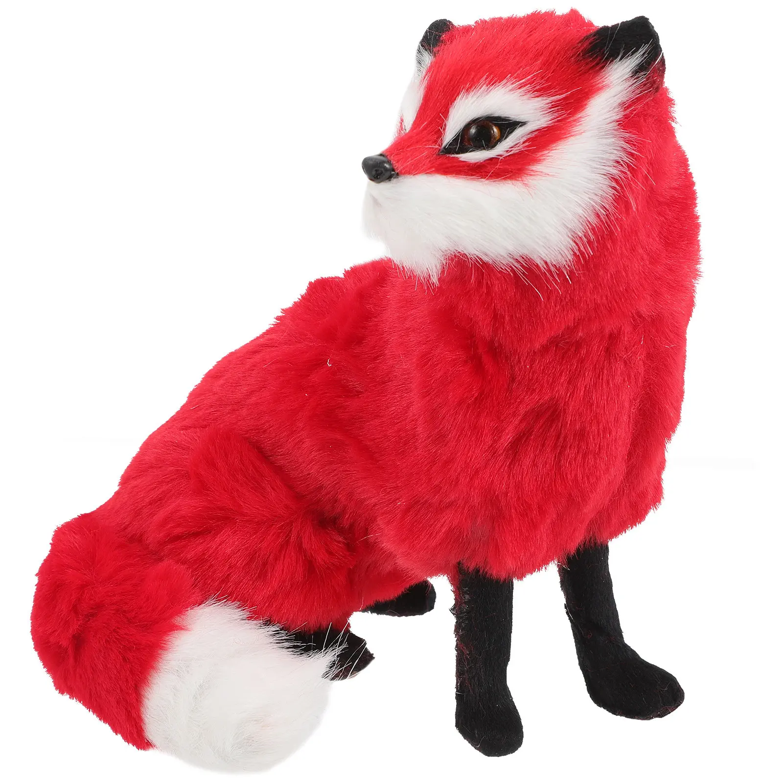 Fox Stuffed Toy Animal Home Decor Animals Ornament Simulation Foxes Toys Cartoon Ornaments Model Decorative Models