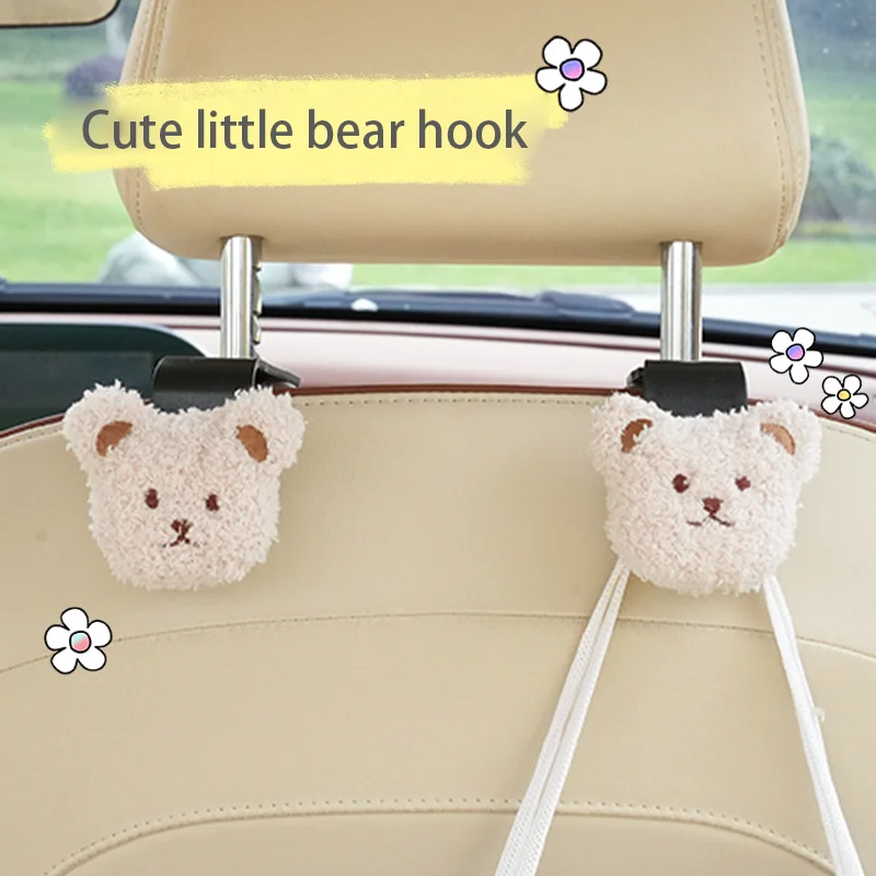 

Cartoon car hook Cute little bear car backrest hook Creative decoration car storage rack Girl style car storage