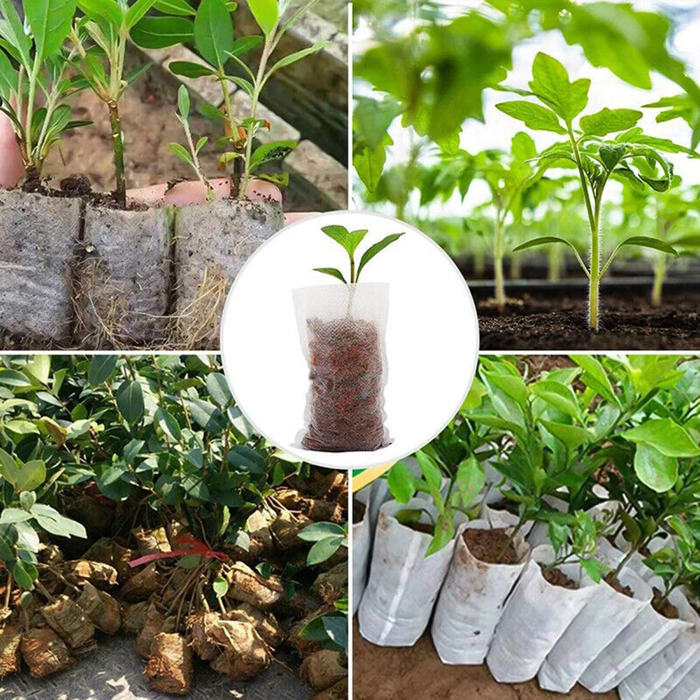 100PCS Plant Bag Degradable Non-woven Nutrition Bag For Garden Outdoor Living Fruits Vegetables Flowers Plant Care Accessories