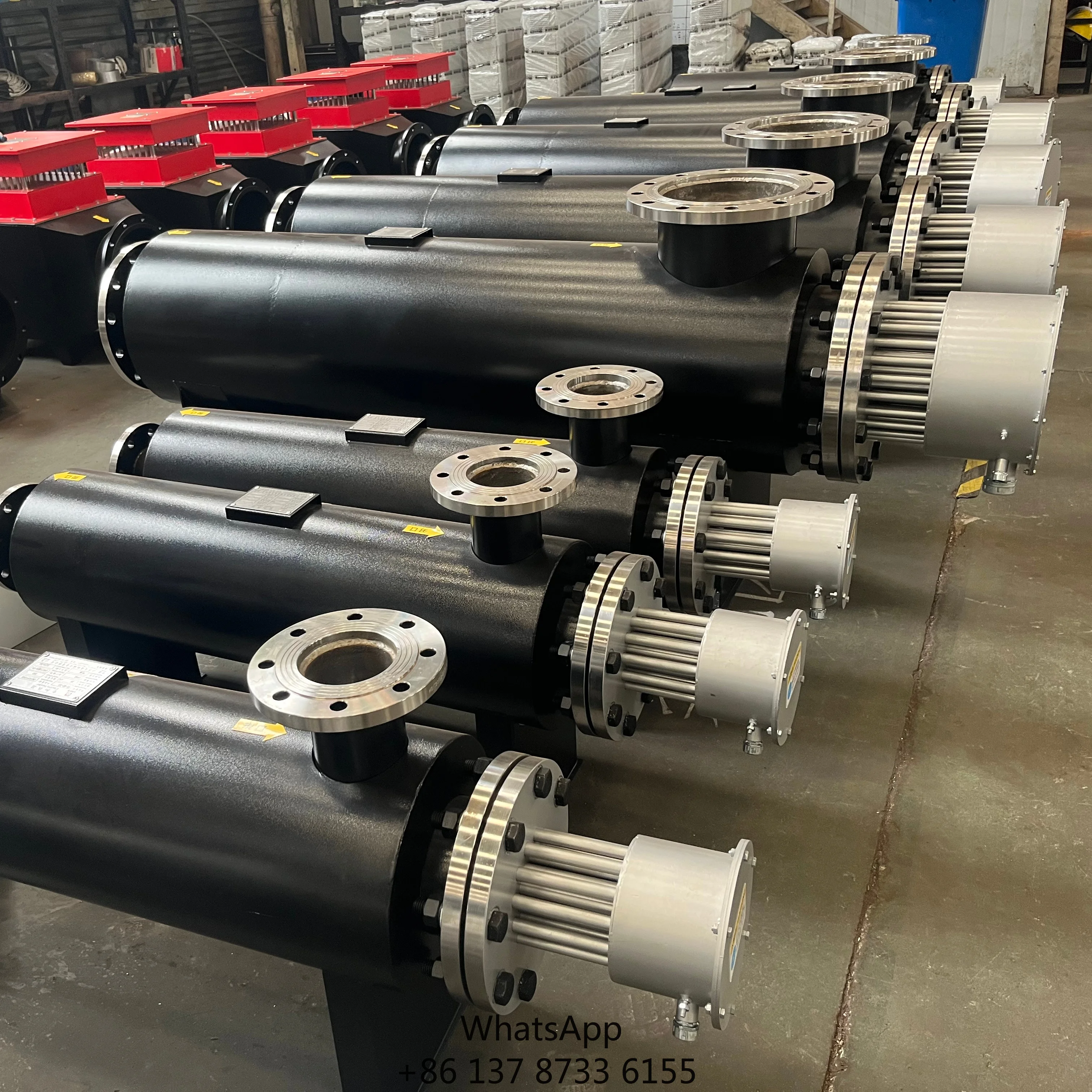 Electric Stainless Steel Pipeline Water Circulation Heater Heating Tube 80kW-750kW Industrial Induction Oil Air Heating