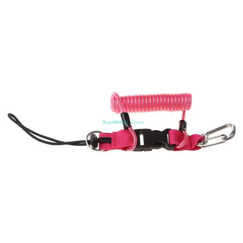 

T3LD Underwater Diving Coil Camera Light Torch Lanyard Clip Buckles Spring Strap