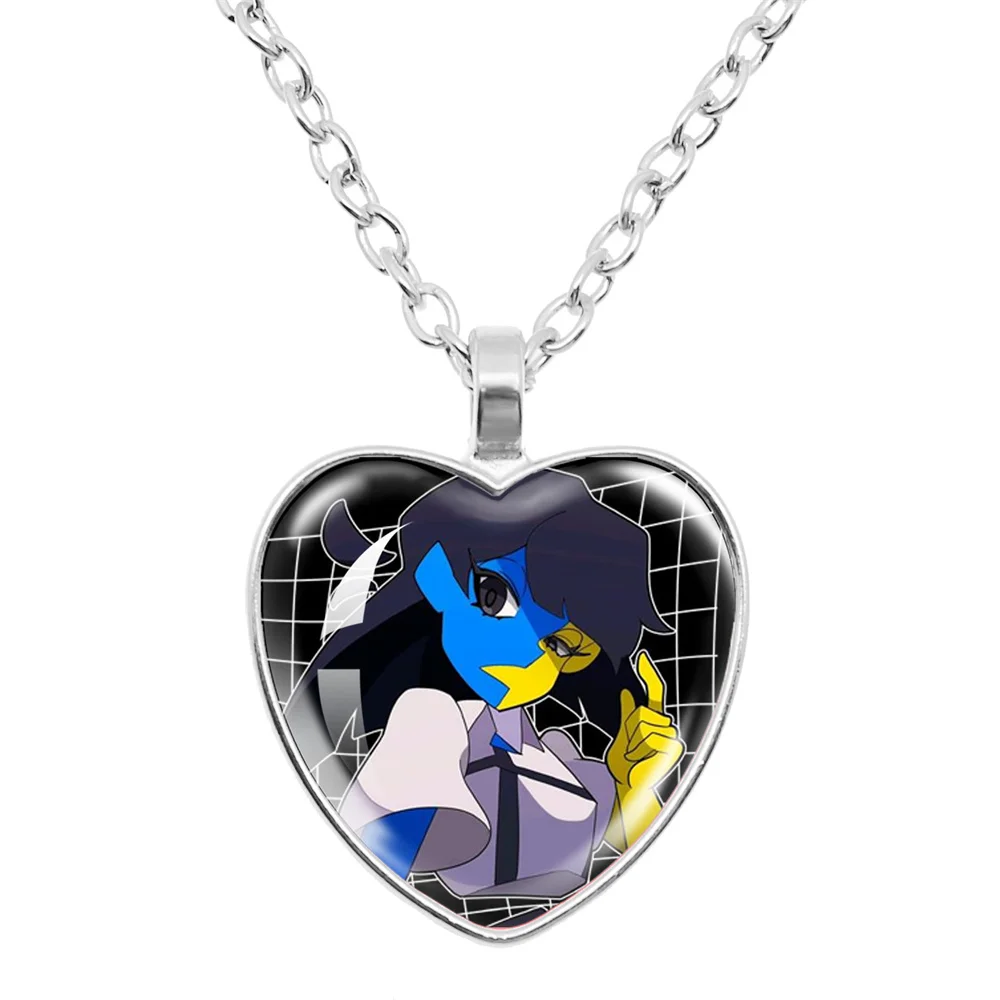 GAME ENA Dream BBQ  Abstract Girl Ena Glass Heart Pendant Necklaces Accessories Heart Necklace Fans Jewelry Gift