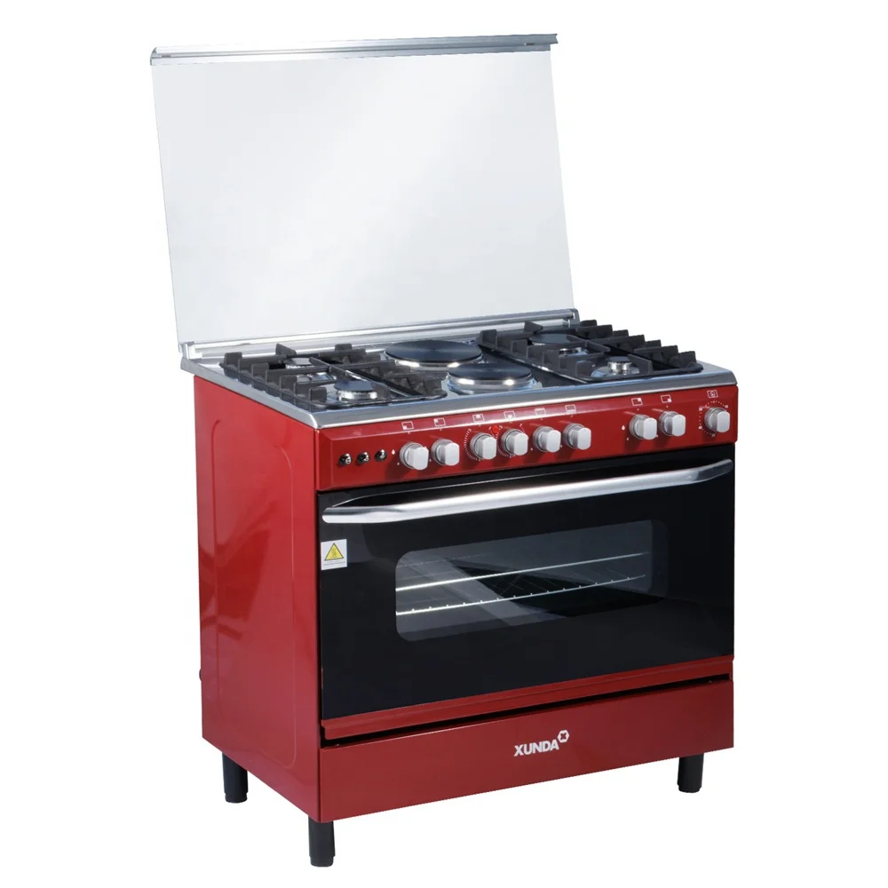 Freestanding Electric Cooker Cooking Range Gas Cooker 4 Burner Stove and 2 Electric Plate With Oven