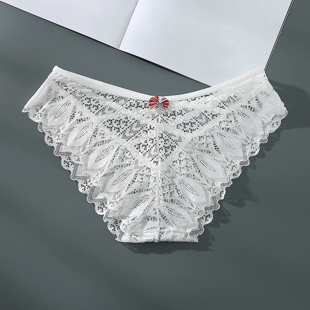 

Sexy Lace Women's Panties Transparent Solid Lingerie Low Waist Female Briefs Hollow Out Breathable Seamless Underwear