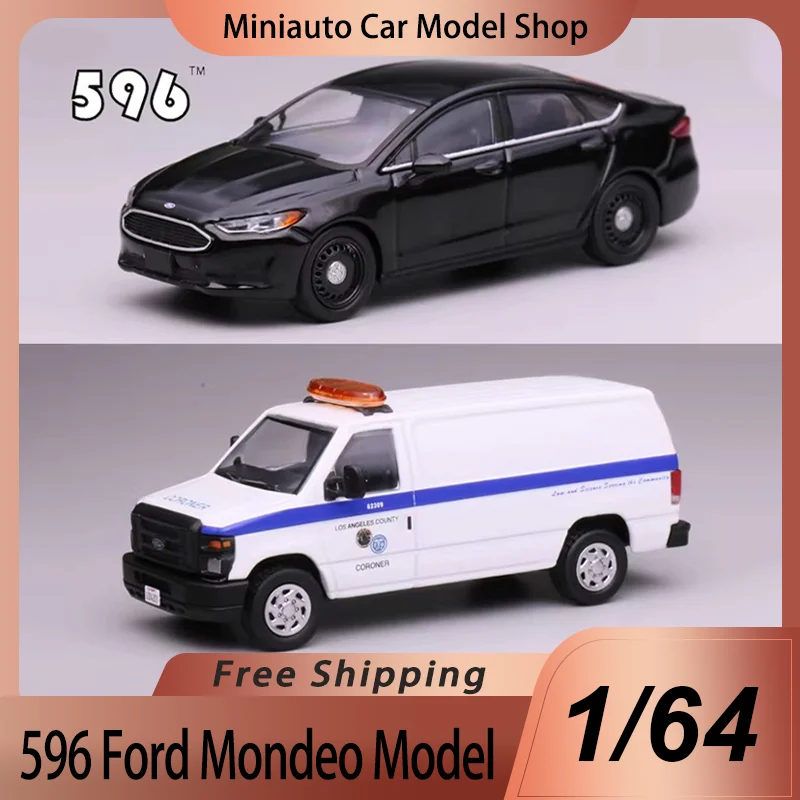 Nuevo 596 1:64 Ford Mondeo Forensic Doctor Van aleación miniatura Diecast modelo Ford Sedan Van coche modelo juguetes niños adorno regalo