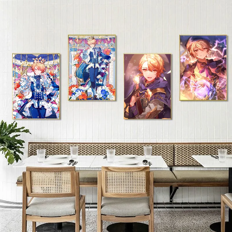 Anime Character T-Tenma T-Tsukasa Poster Self-adhesive Art Waterproof Paper Sticker Coffee House Bar Room Wall Decor