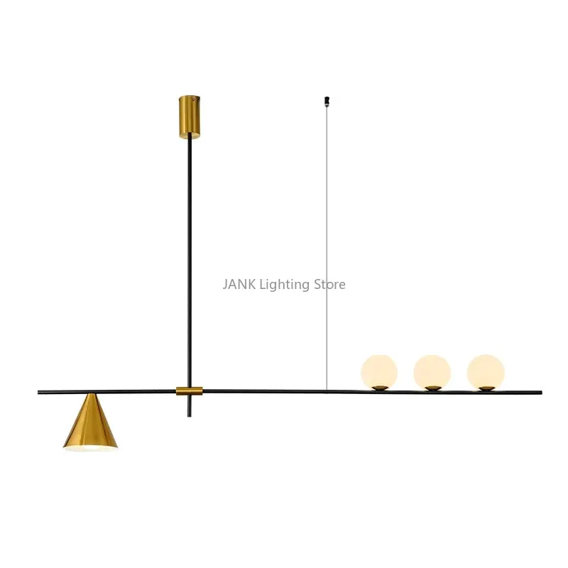 Nordic Black Gold Chandelier For Living Room Kitchen Restaurant Coffee Shop Bar Suspension Multiple Luminaire Led Pendant Lamp