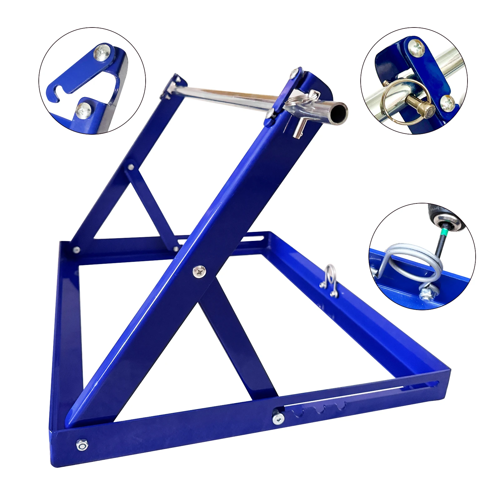 Foldable Cable Drum Roller Jack Reel Dispenser Pulley Rack Stand Storage Durable Auxiliary Tool