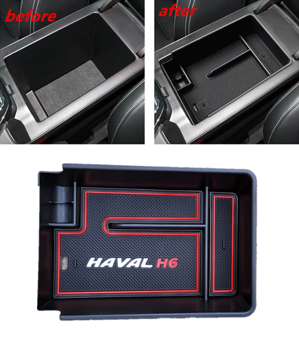 Car Central Console Armrest Box Storage Container Organizer Holder Tray For Haval H6 3th Gen 2021 2022 Decoration Accessories