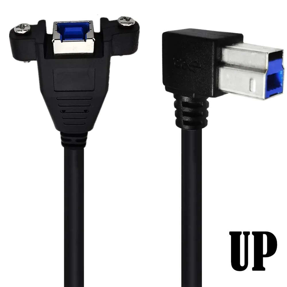 สาย3.0 USB 3.0 B ตัวเมียพร้อมหูล็อคแผงสกรูสายเคเบิลล็อคหัวหญิง