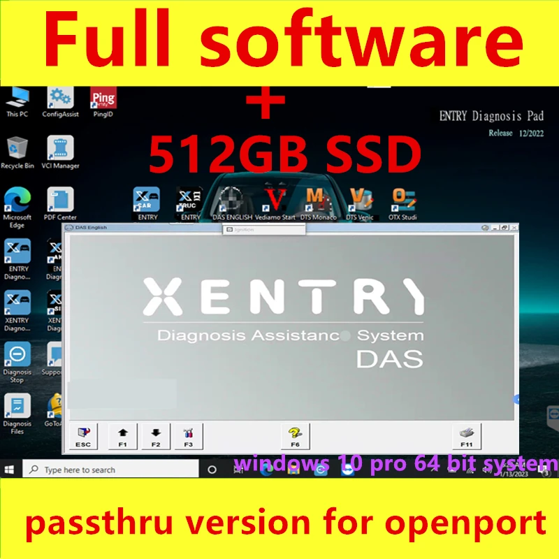 2023.09 Xentry DAS Diagnosesoftware für Mercedes Benz MB STAR SD C4/C5/C6/OpenPort 2.0 Xentry Vollständige Softwareinstallation in SSD
