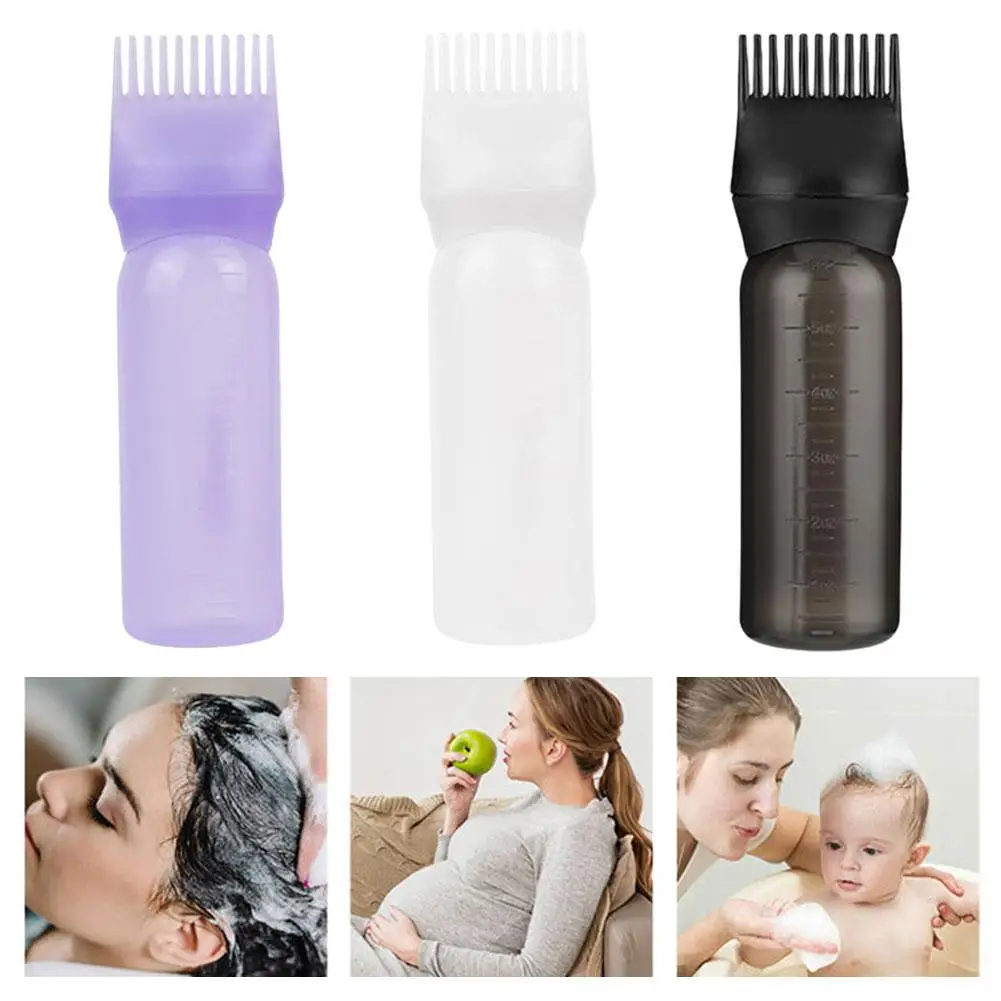 Haarkleur Wortelkam Applicator Flessen Olie Applicator Wassen Haar Shampoo Kam Flessen Hoofdhuid Plastic Flessen Q7j6