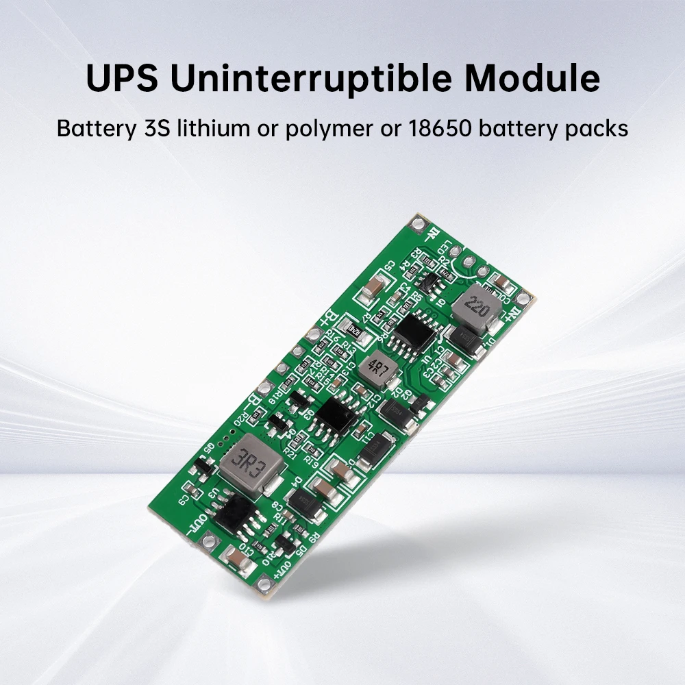 12V 36W Uninterruptible Power Supply Board 3S Lithium Battery Pack UPS Module Charging and Discharging Automatic Switching