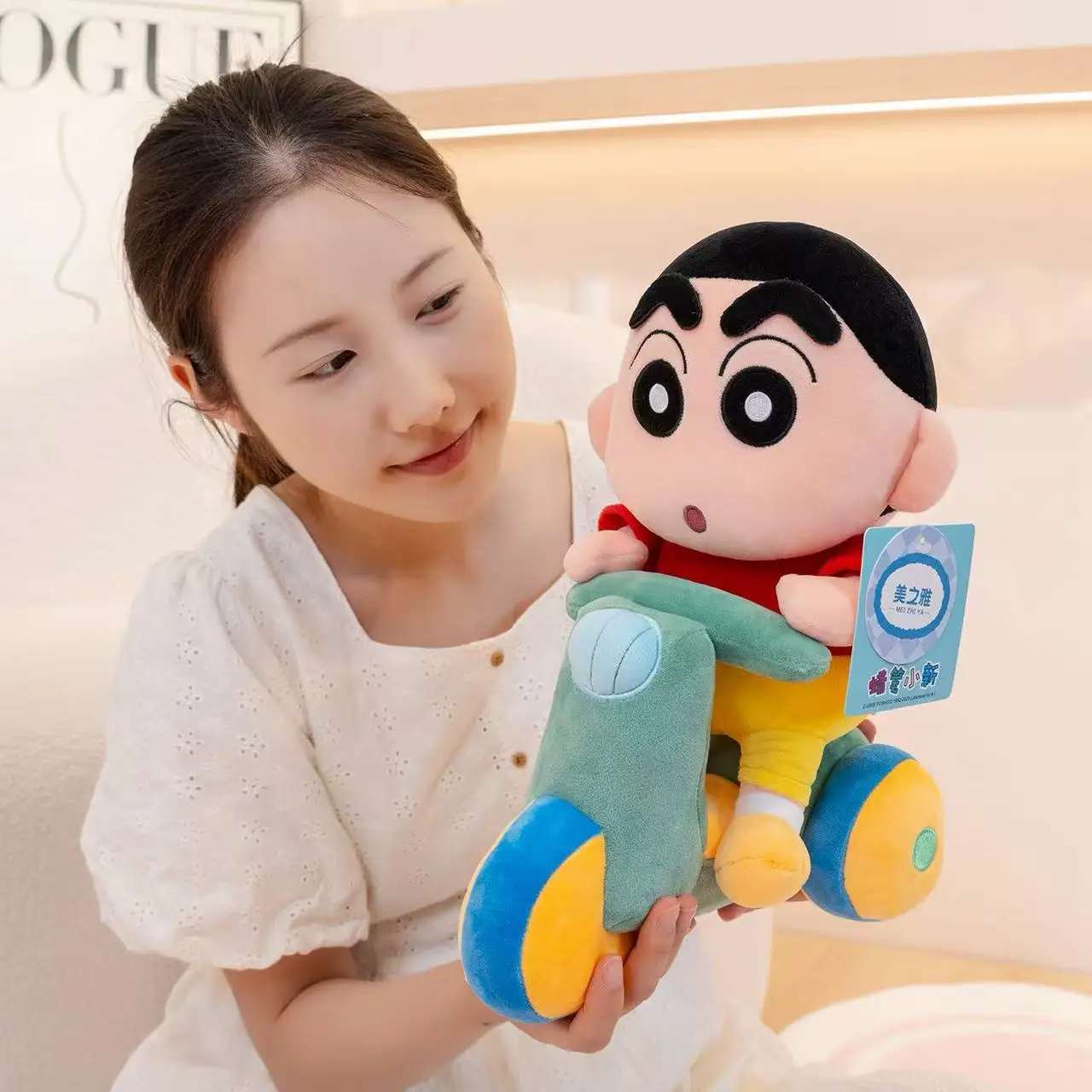 Miniso's latest cycling crayon doll, filled with plush toys, cartoon anime cute pillows, children's birthday gifts, fun dolls