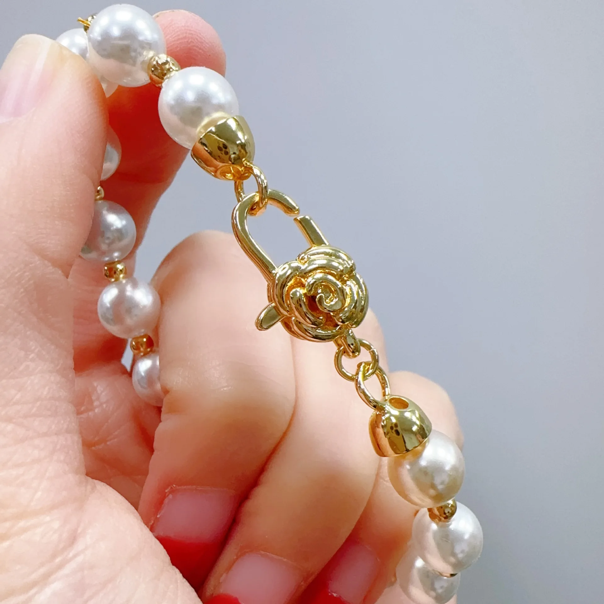 1 Piece Wholesale Double Lock Spring Press Necklace Bracelet Lobster Clasp Jewelry Accessories Pearl Link Clasp DlY Accessories