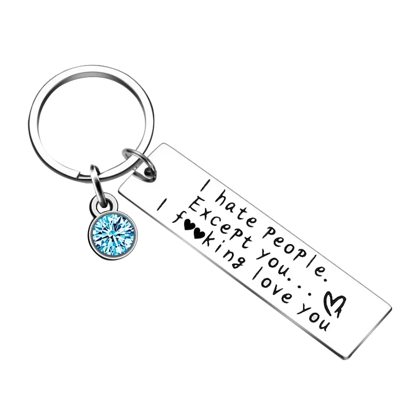 Cute I Hate People Except You Keychain Boyfriend Best Friends Key Chain Pendant Jewelry