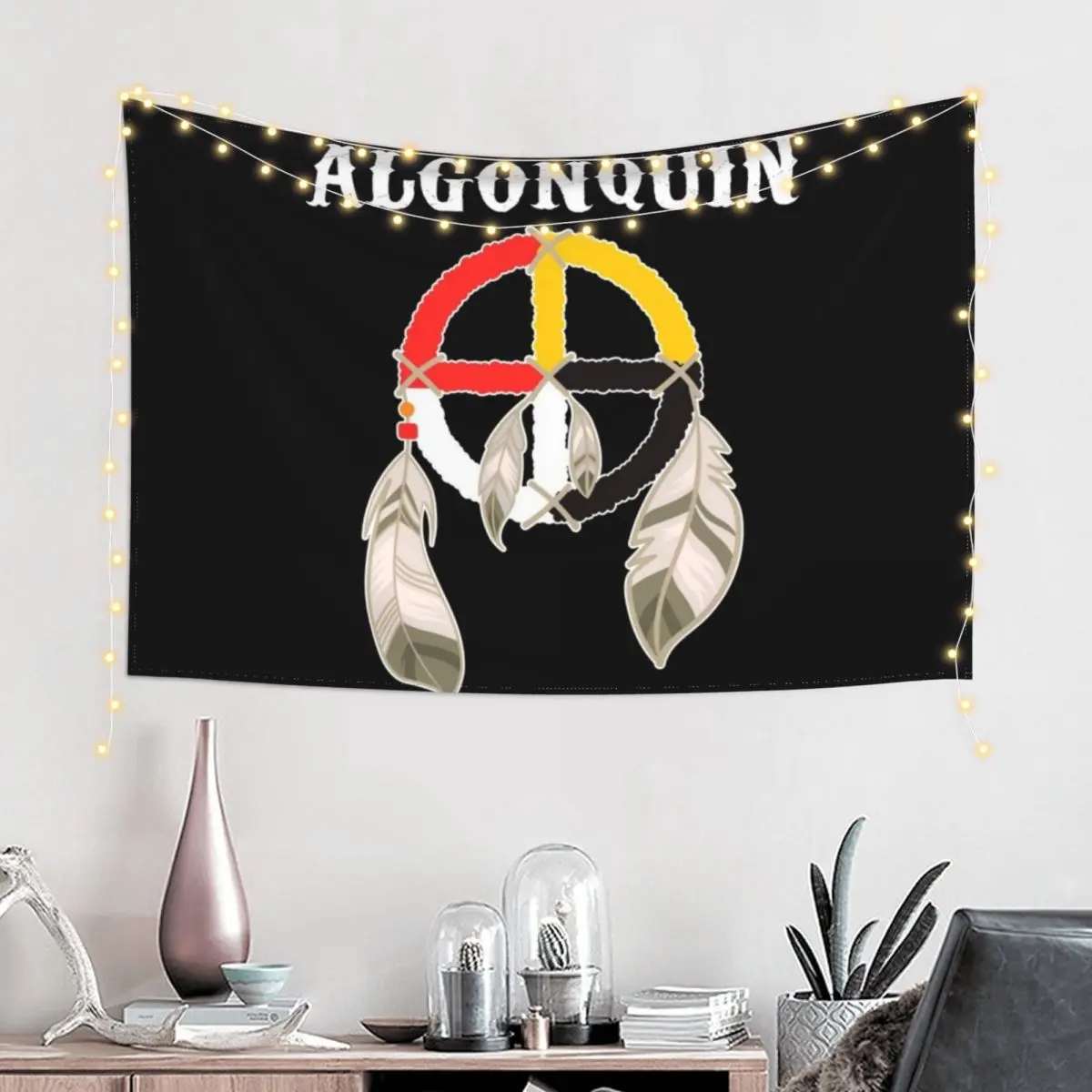 Algonquin Native Tribe Anishinaabeg People Medicine Wheel Tapestry Custom Hanging Wall Tapestry