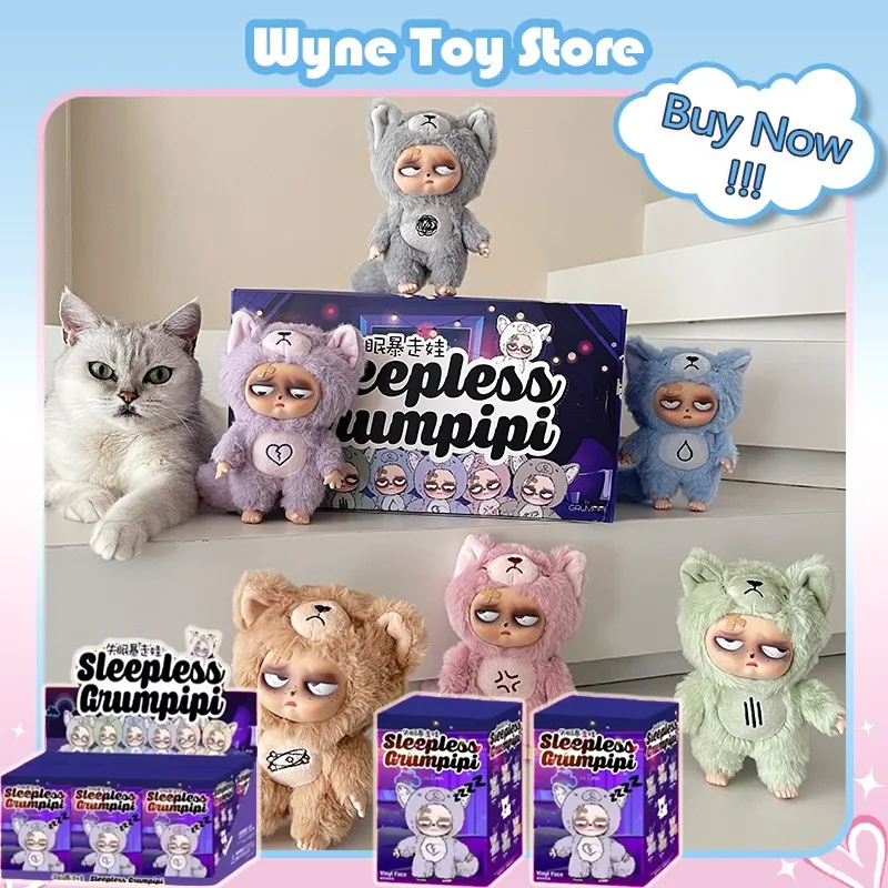 

New Product Sleepless Grumpipi Series Blind Box Vinyl Plush Toy box Trendy Dolls Action Anime Figure Collectible Mystery Gifts