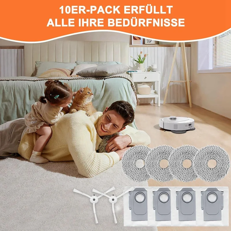 For Roborock Q Revo P10 Robot Vacuum Cleaner Side Brush Mop Cloth Dust Bags Parts